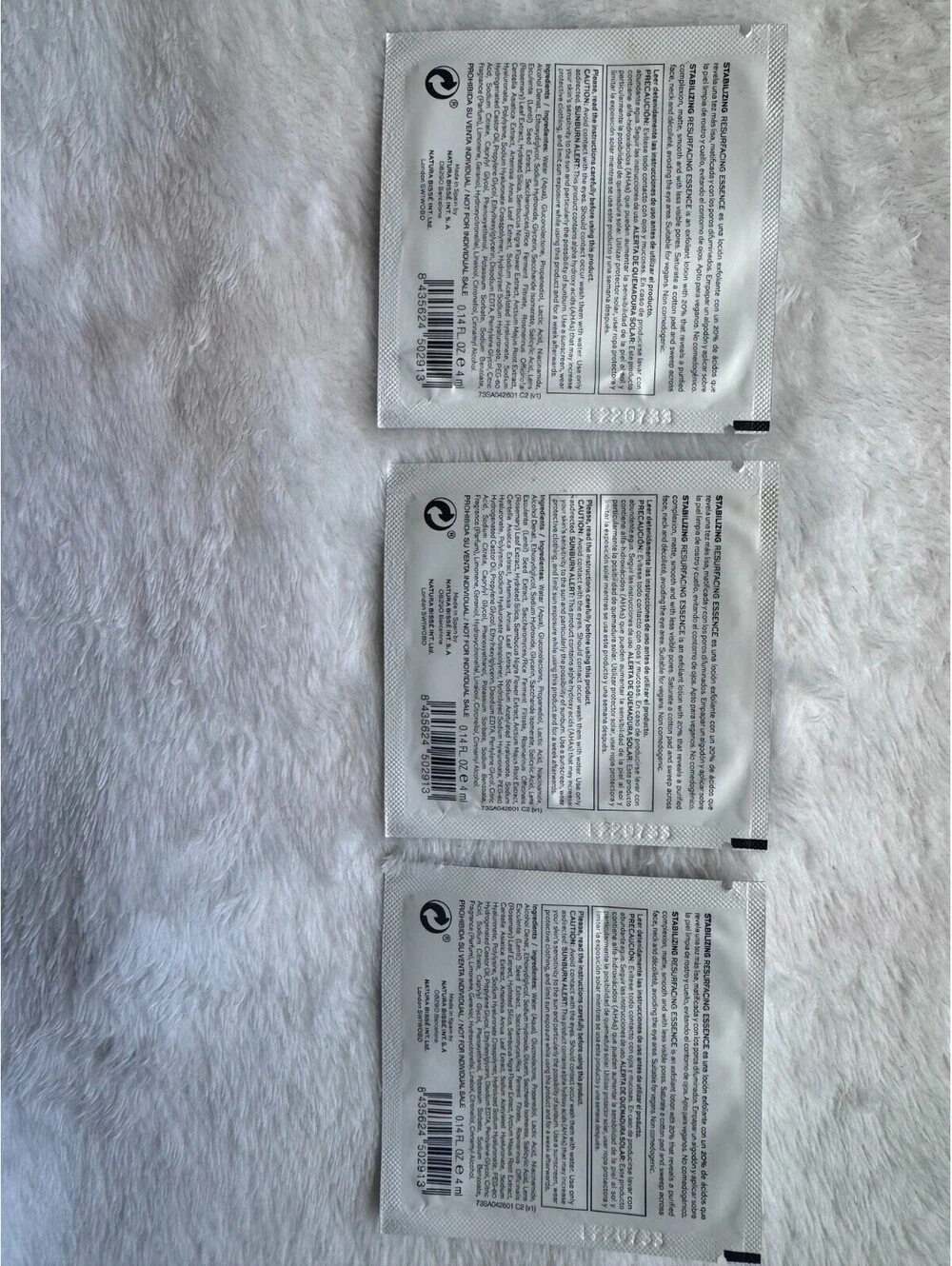 Natura Bisse Stabilizing Resurfacing Essence Samples X 3